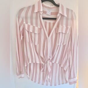 Striped Pink and White Women's Top